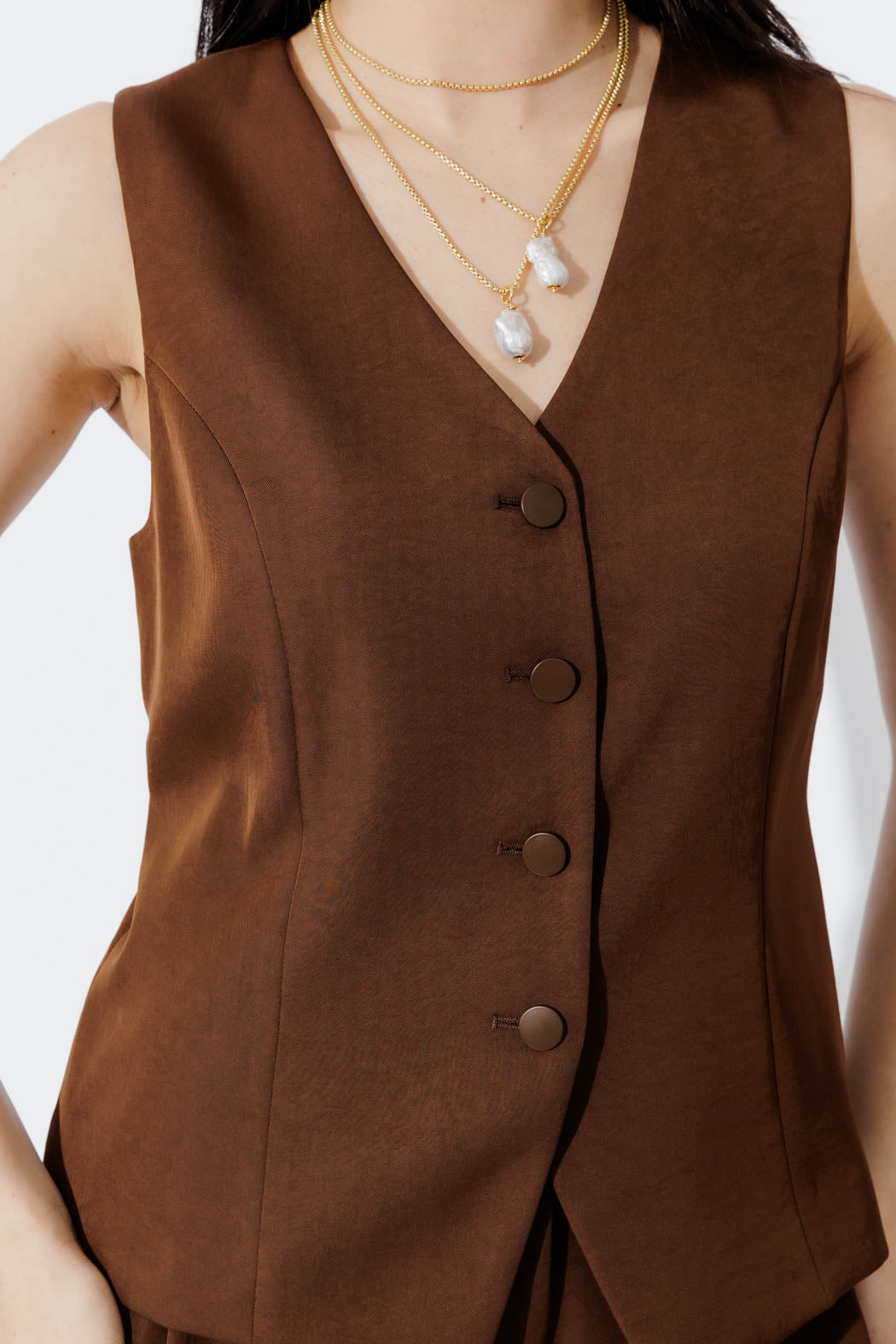 Chocolate Euro Tailored Vest