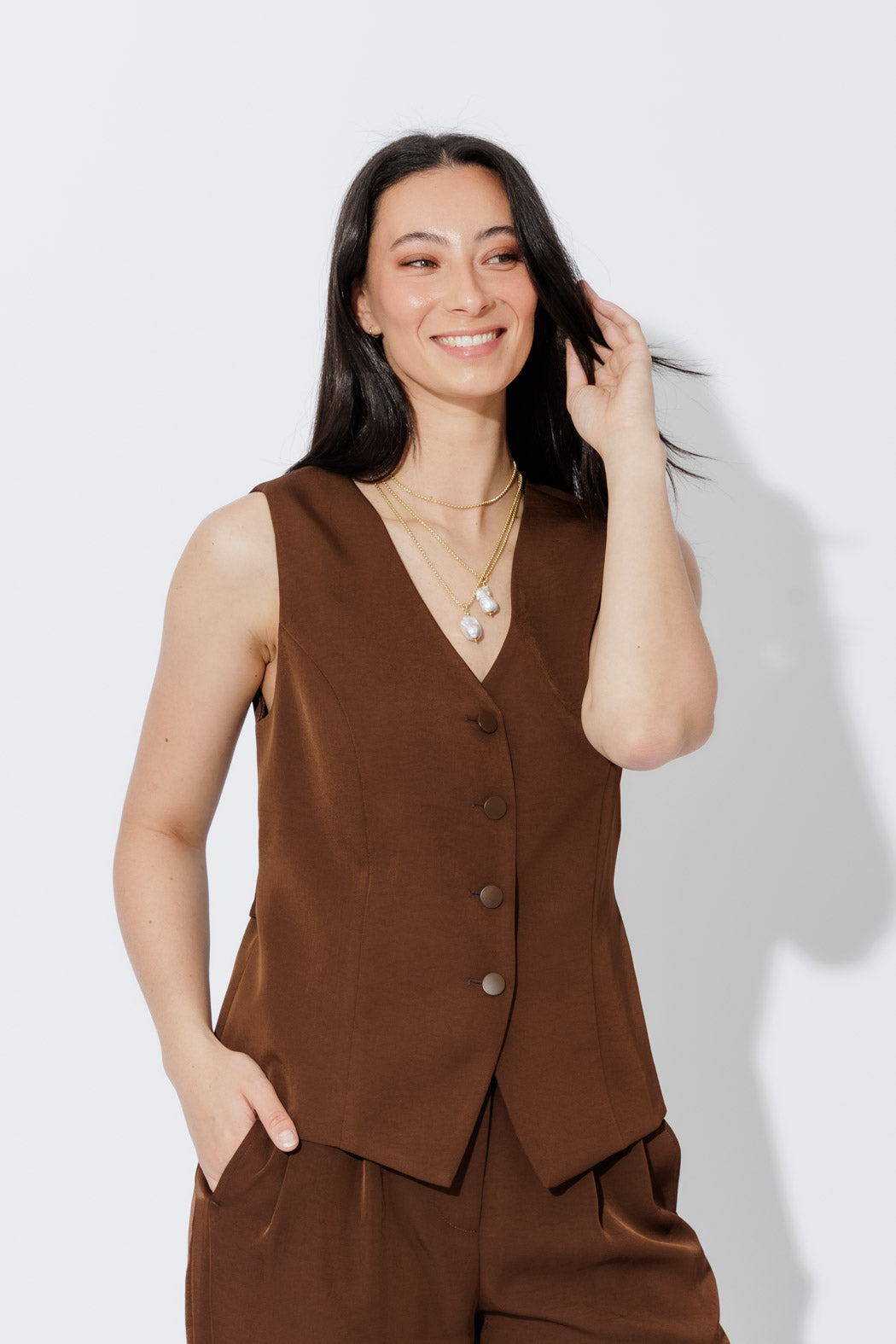 Chocolate Euro Tailored Vest