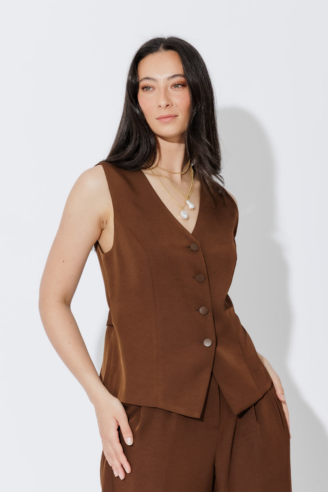 Chocolate Euro Tailored Vest