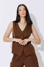 Chocolate Euro Tailored Vest