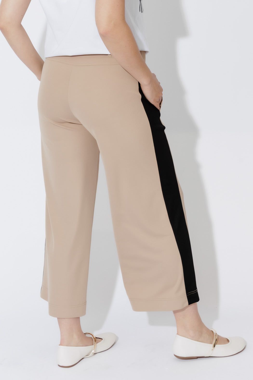 Beige Panelled Jet Culotte