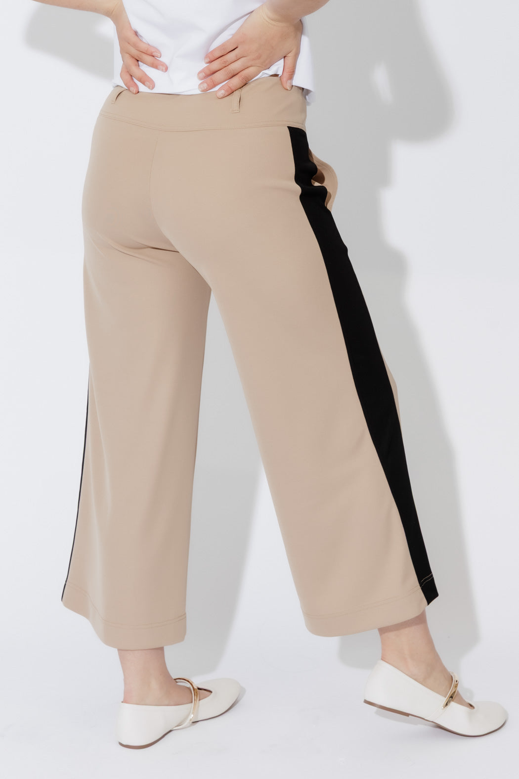 Beige Panelled Jet Culotte