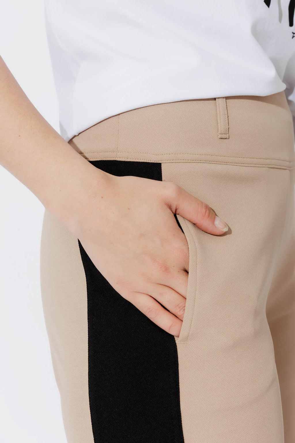 Beige Panelled Jet Culotte