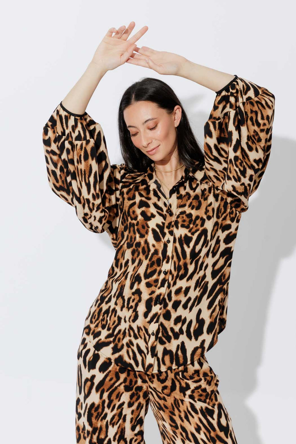 Animal Balloon Sleeve Shirt