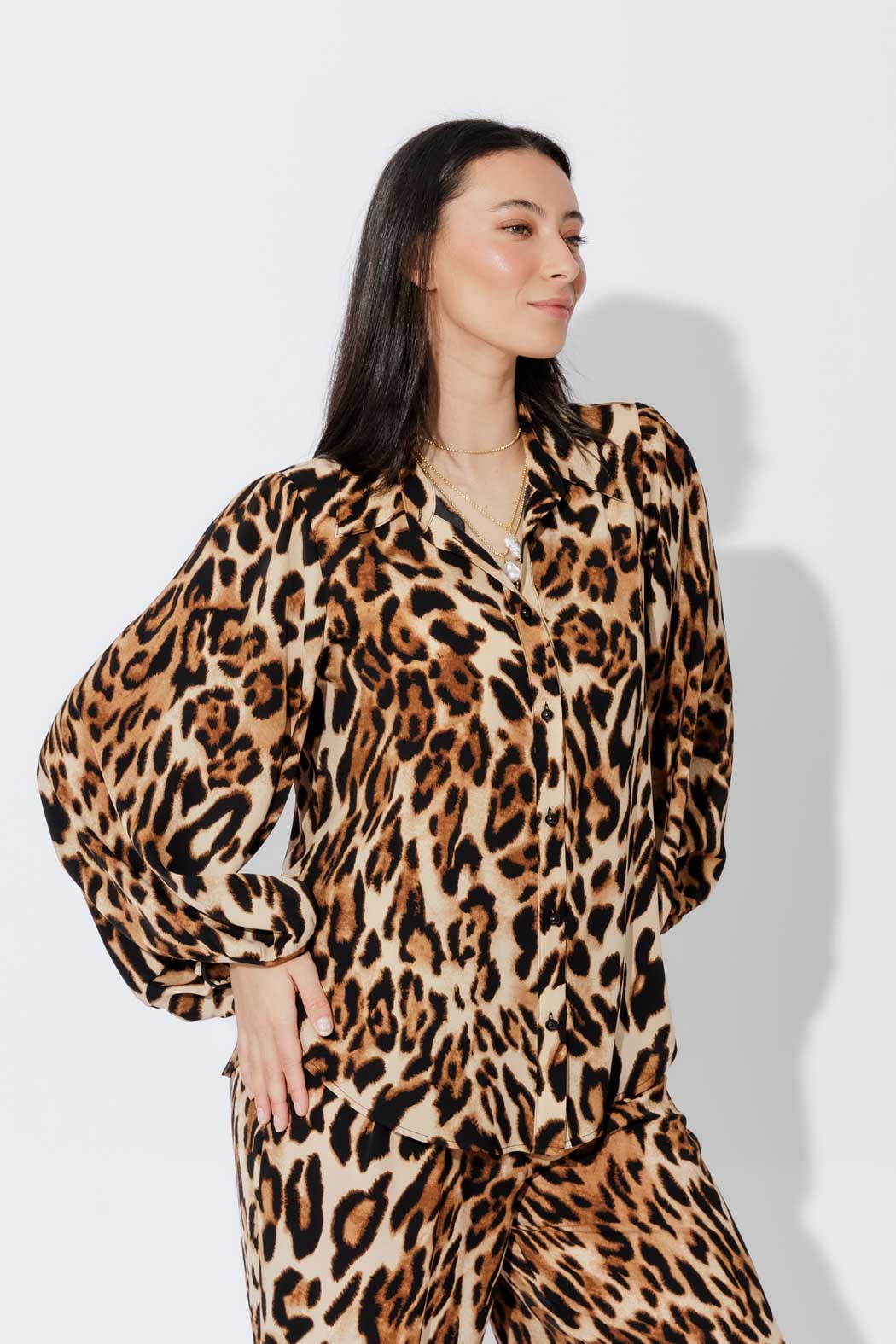 Animal Balloon Sleeve Shirt