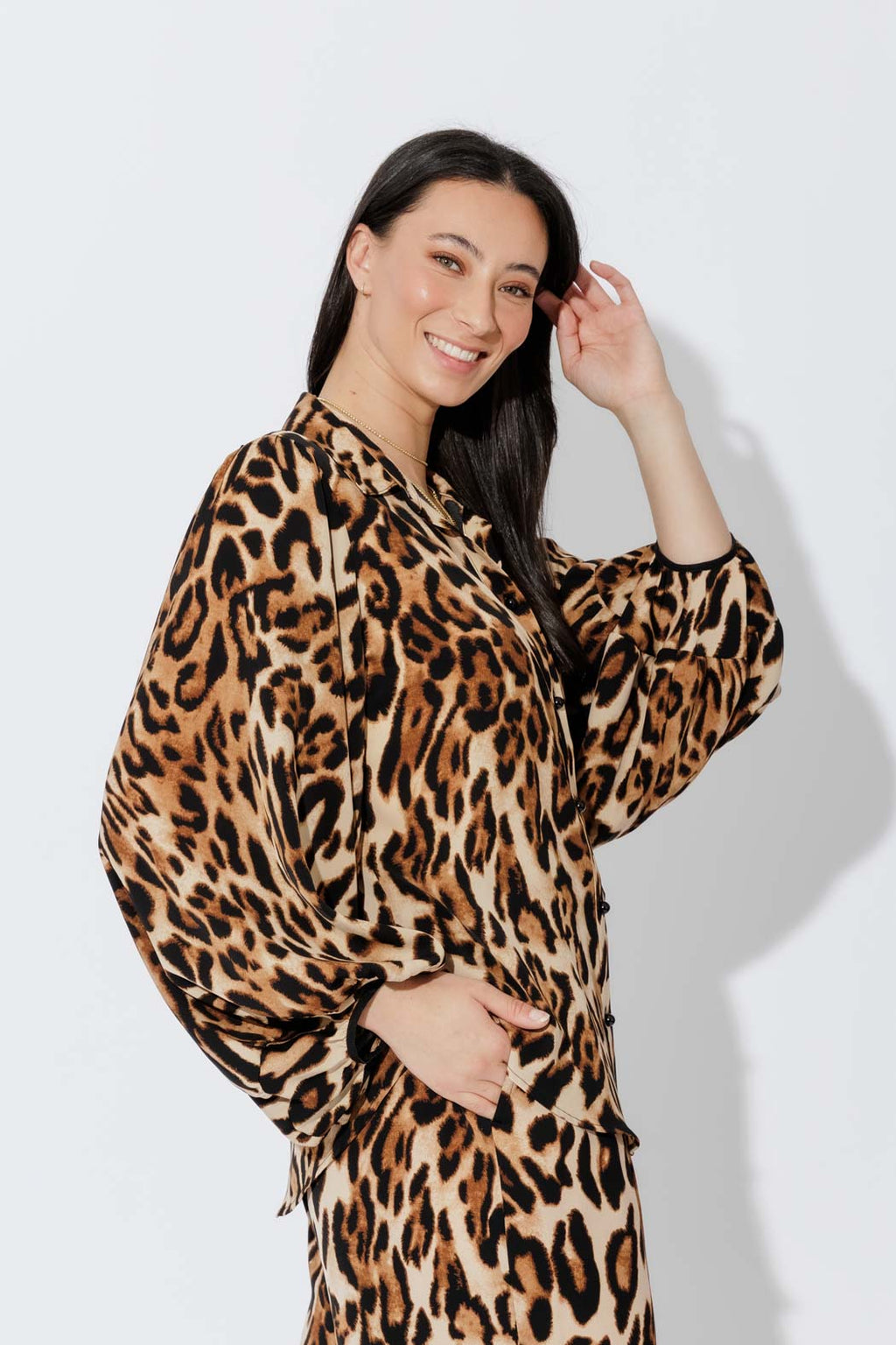 Animal Balloon Sleeve Shirt