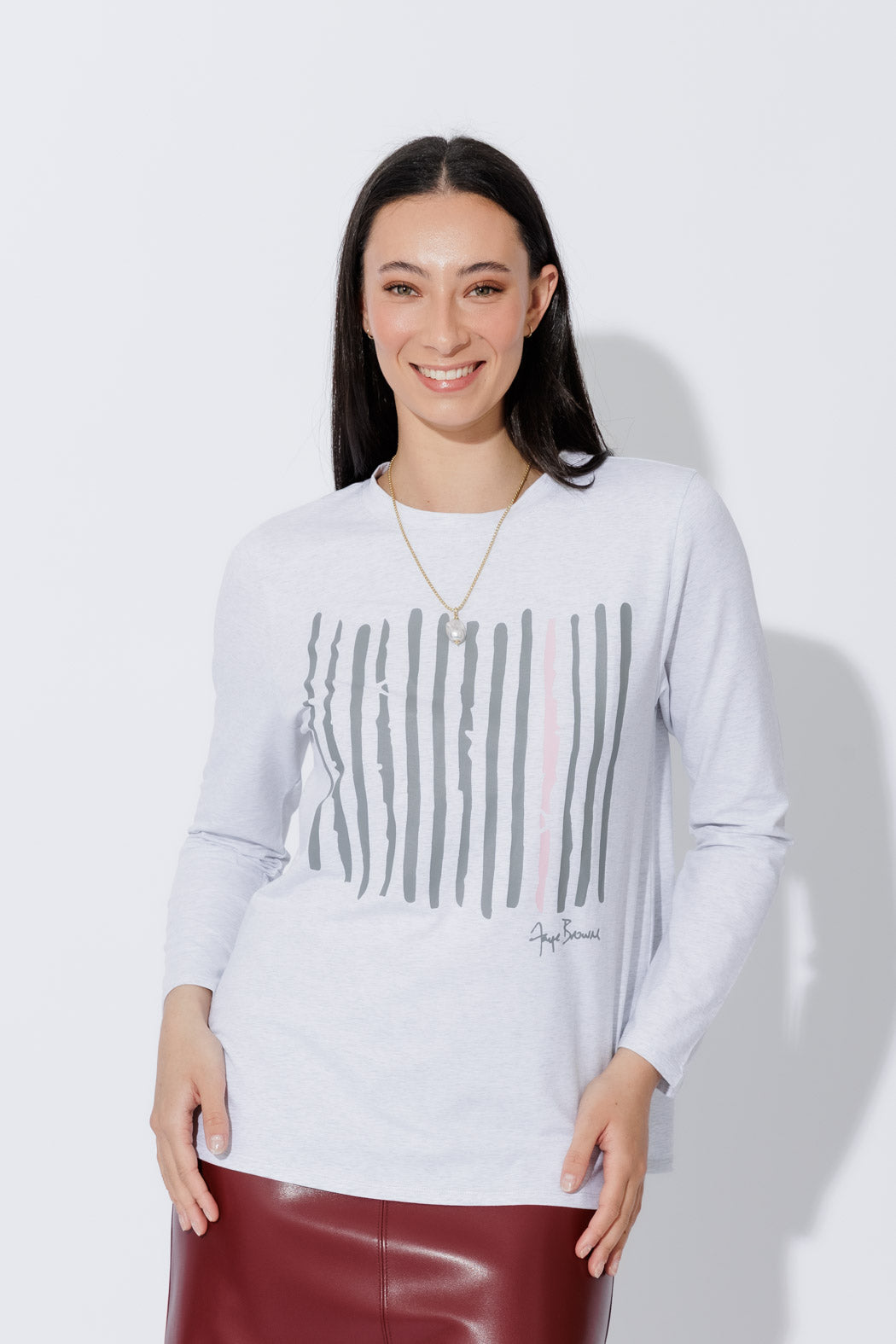 Grey Marle Lines T-Shirt