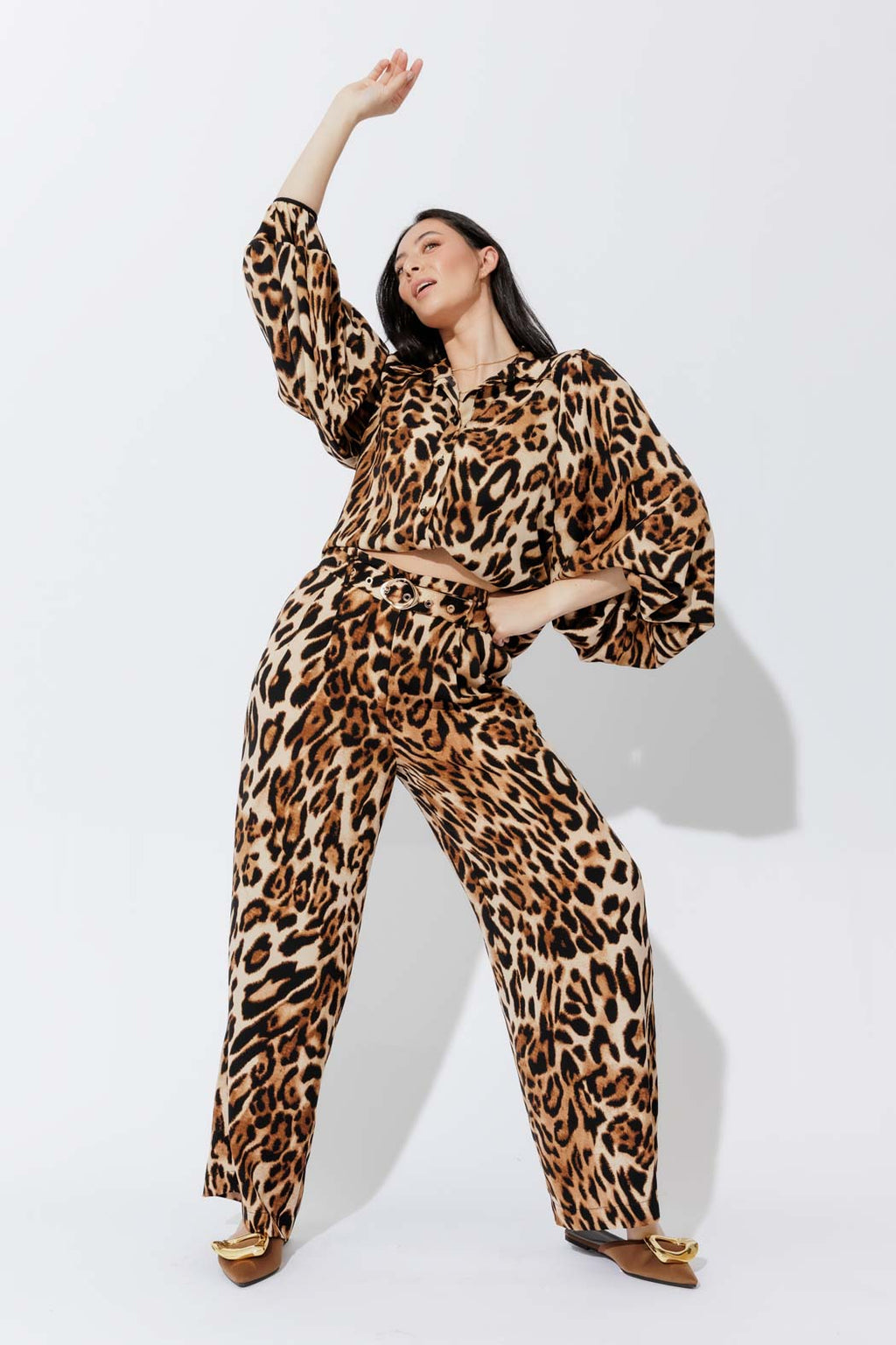 Animal Balloon Sleeve Shirt