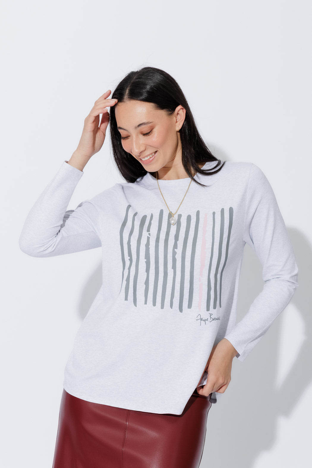 Grey Marle Lines T-Shirt