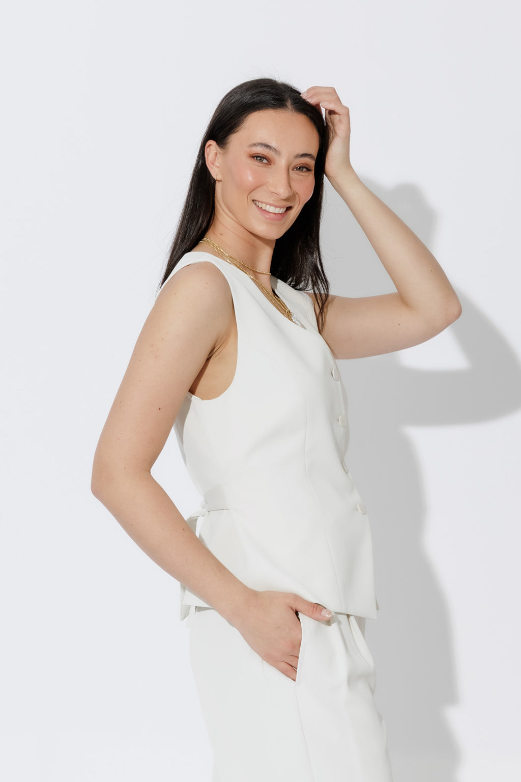 Ecru Euro Tailored Vest