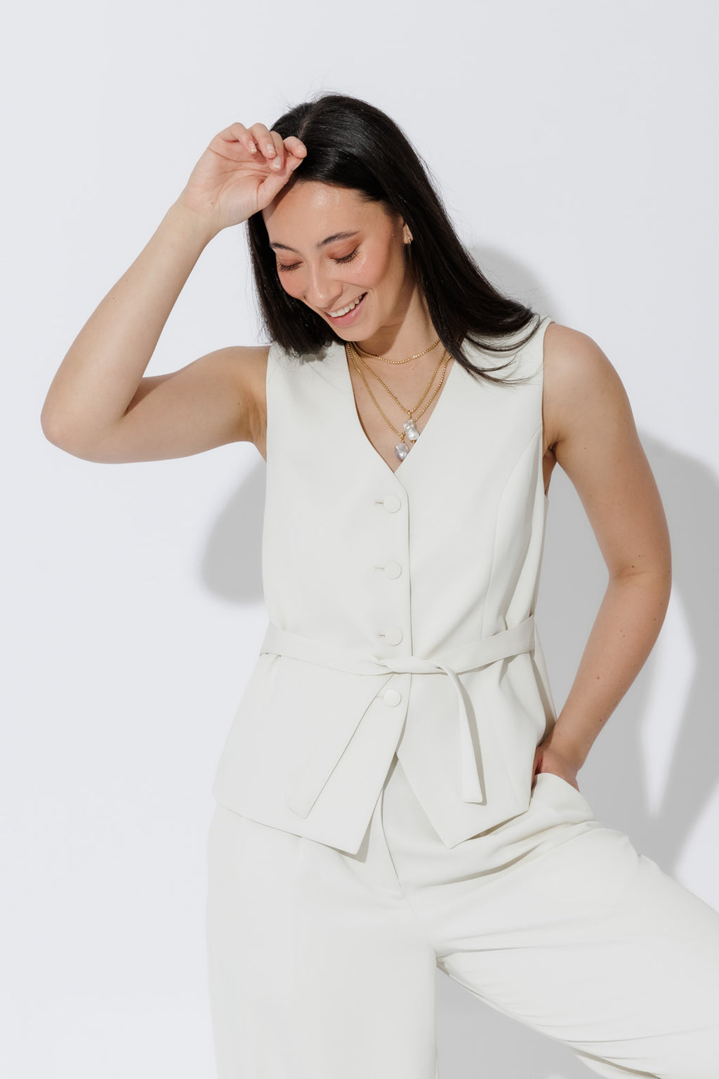 Ecru Euro Tailored Vest