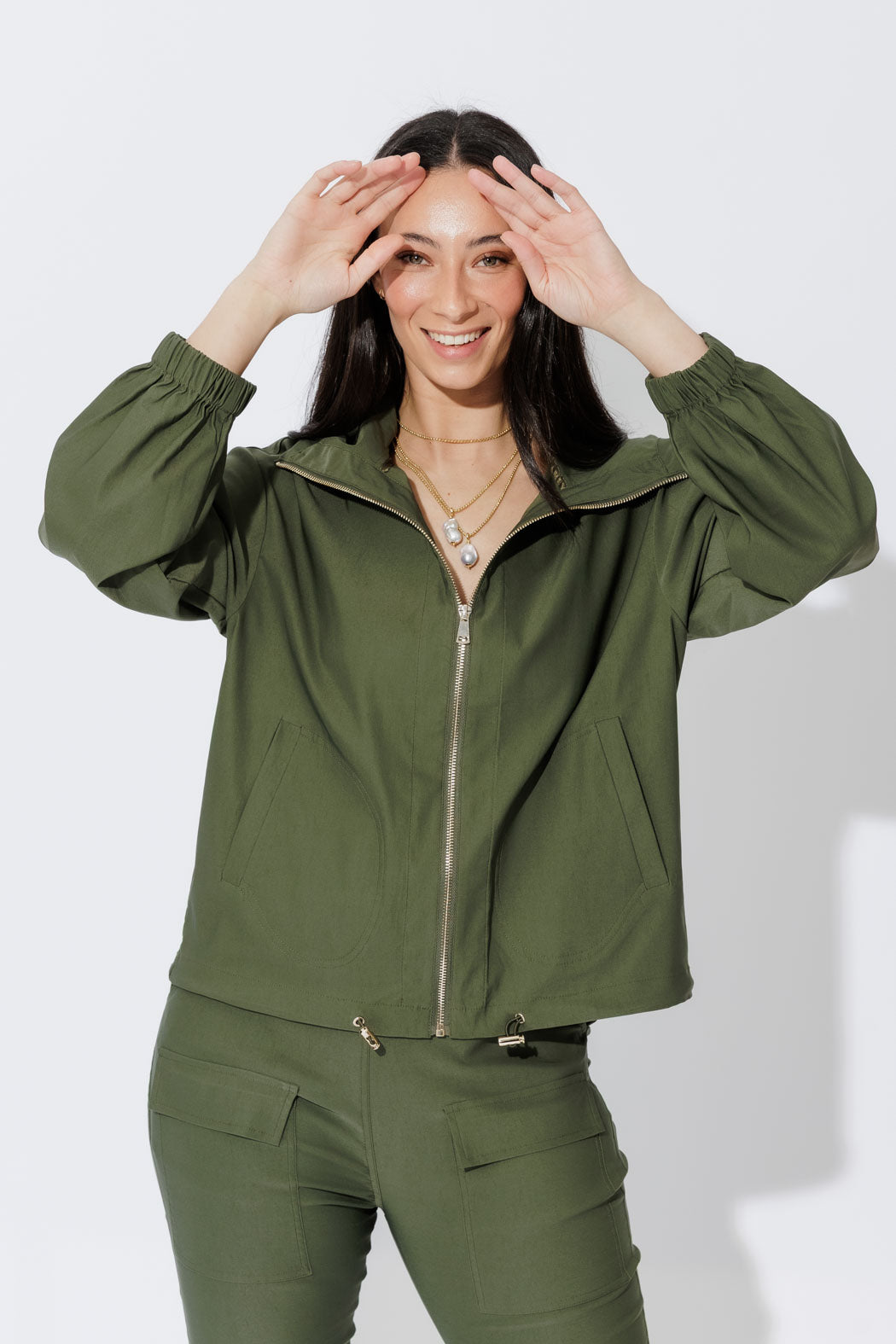 Khaki Lux Sport Hooded Jacket