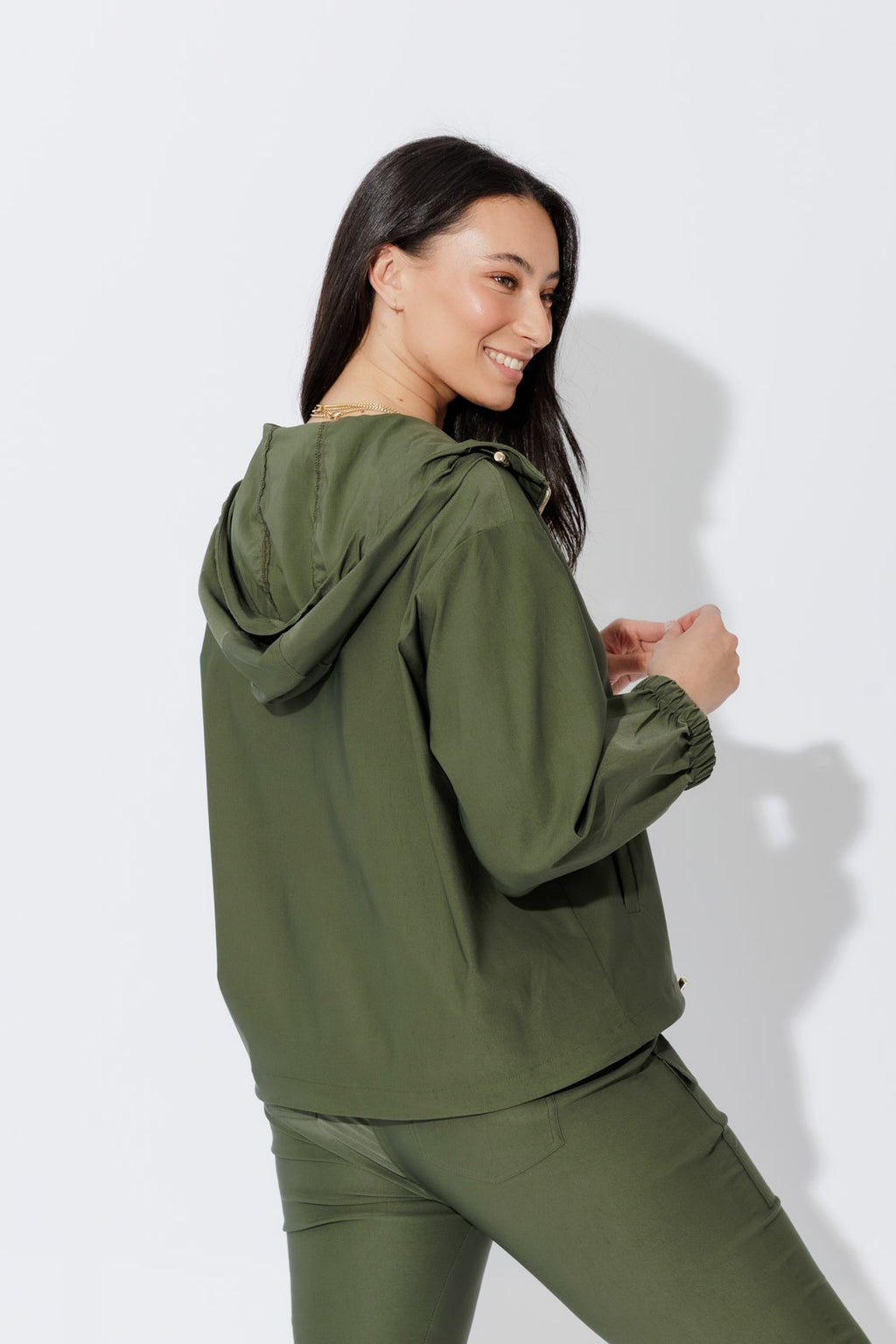 Khaki Lux Sport Hooded Jacket
