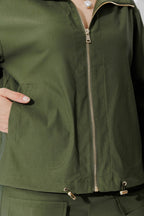 Khaki Lux Sport Hooded Jacket