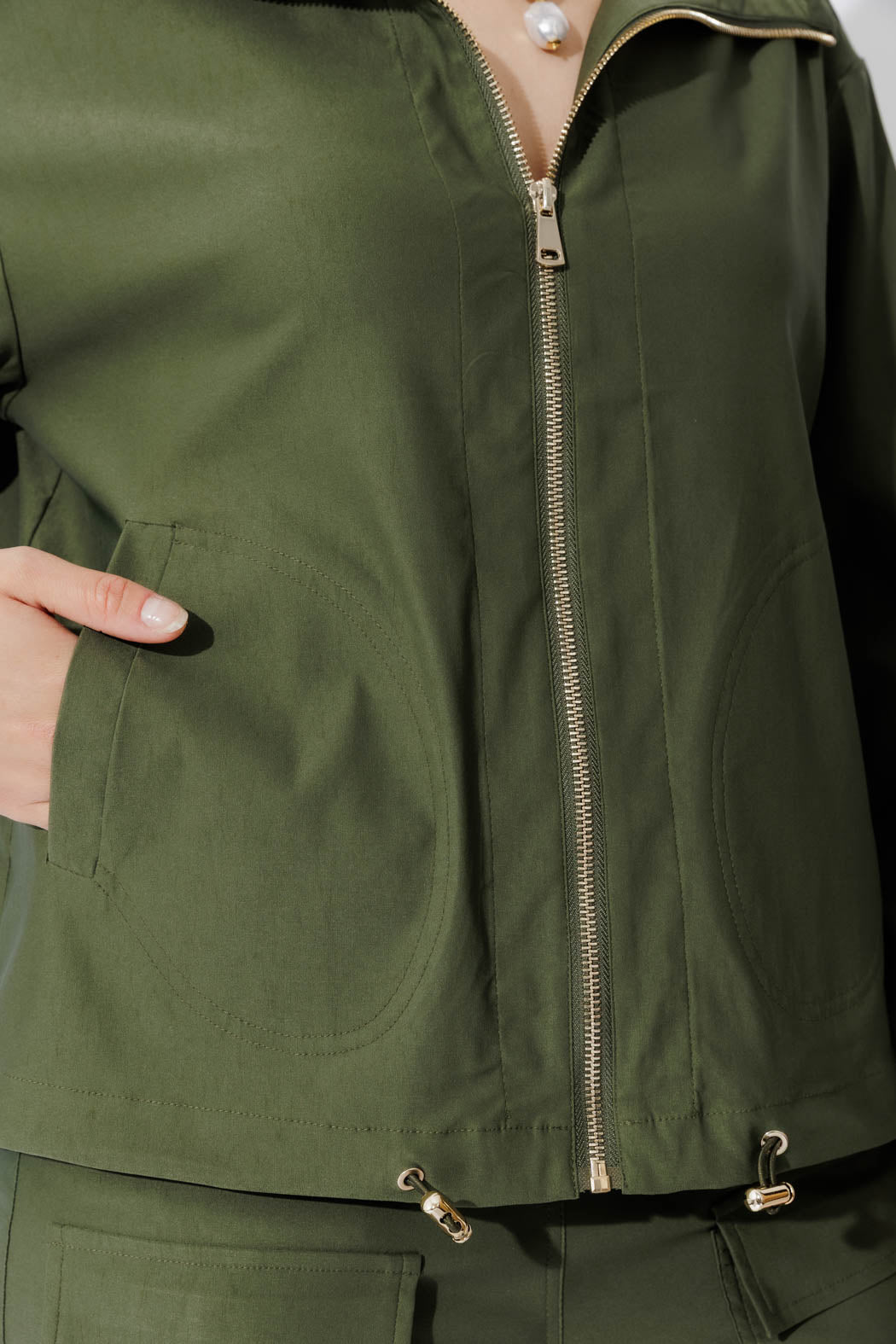 Khaki Lux Sport Hooded Jacket