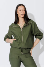 Khaki Lux Sport Hooded Jacket