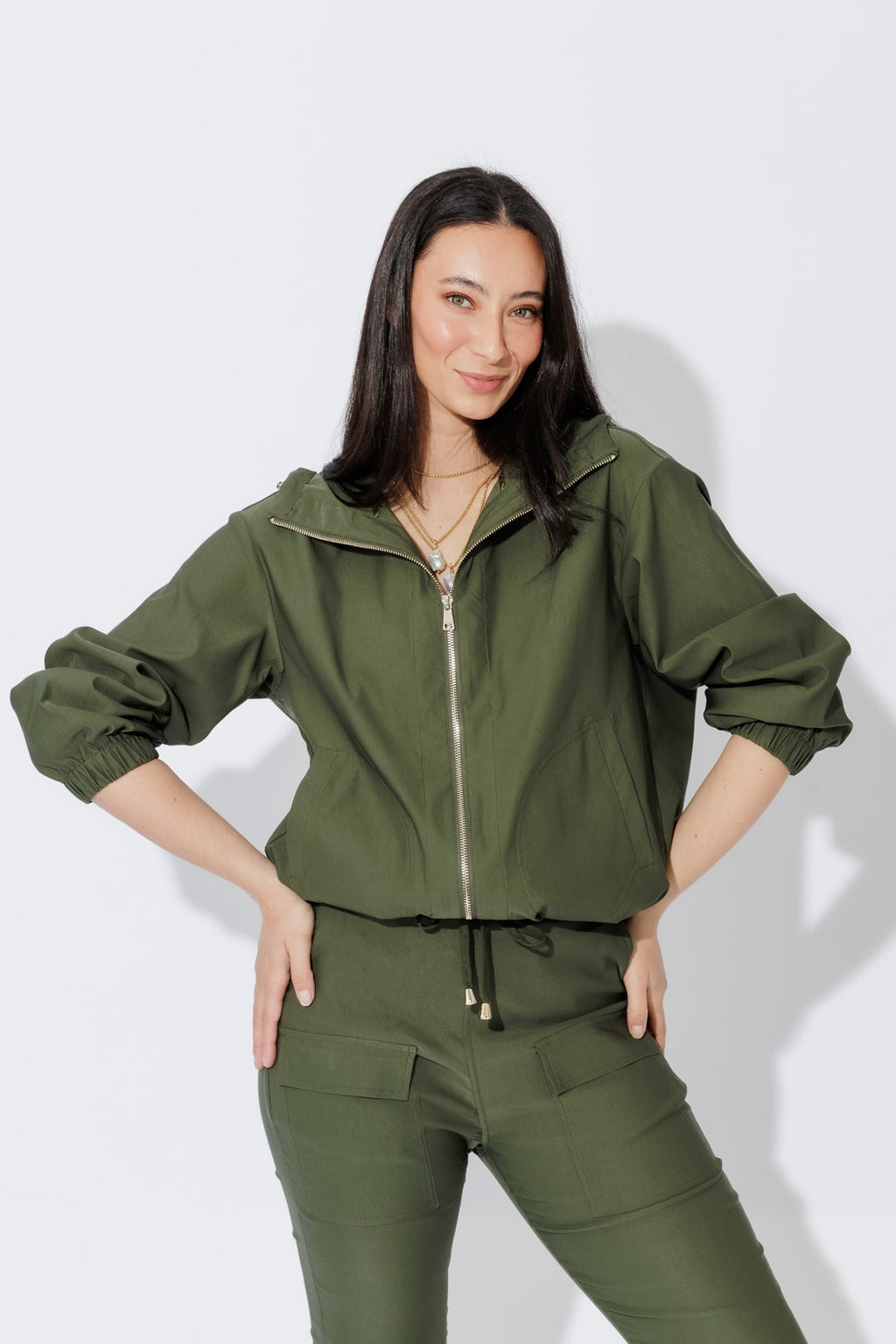 Khaki Lux Sport Hooded Jacket