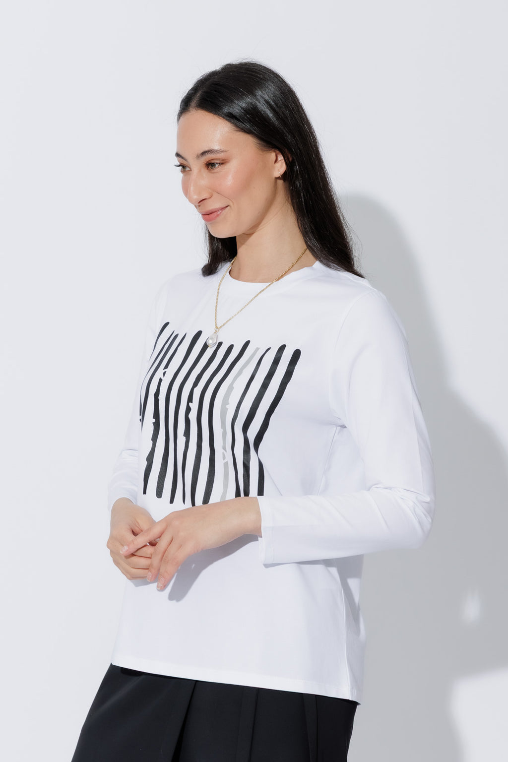White Lines Long Sleeve T-Shirt