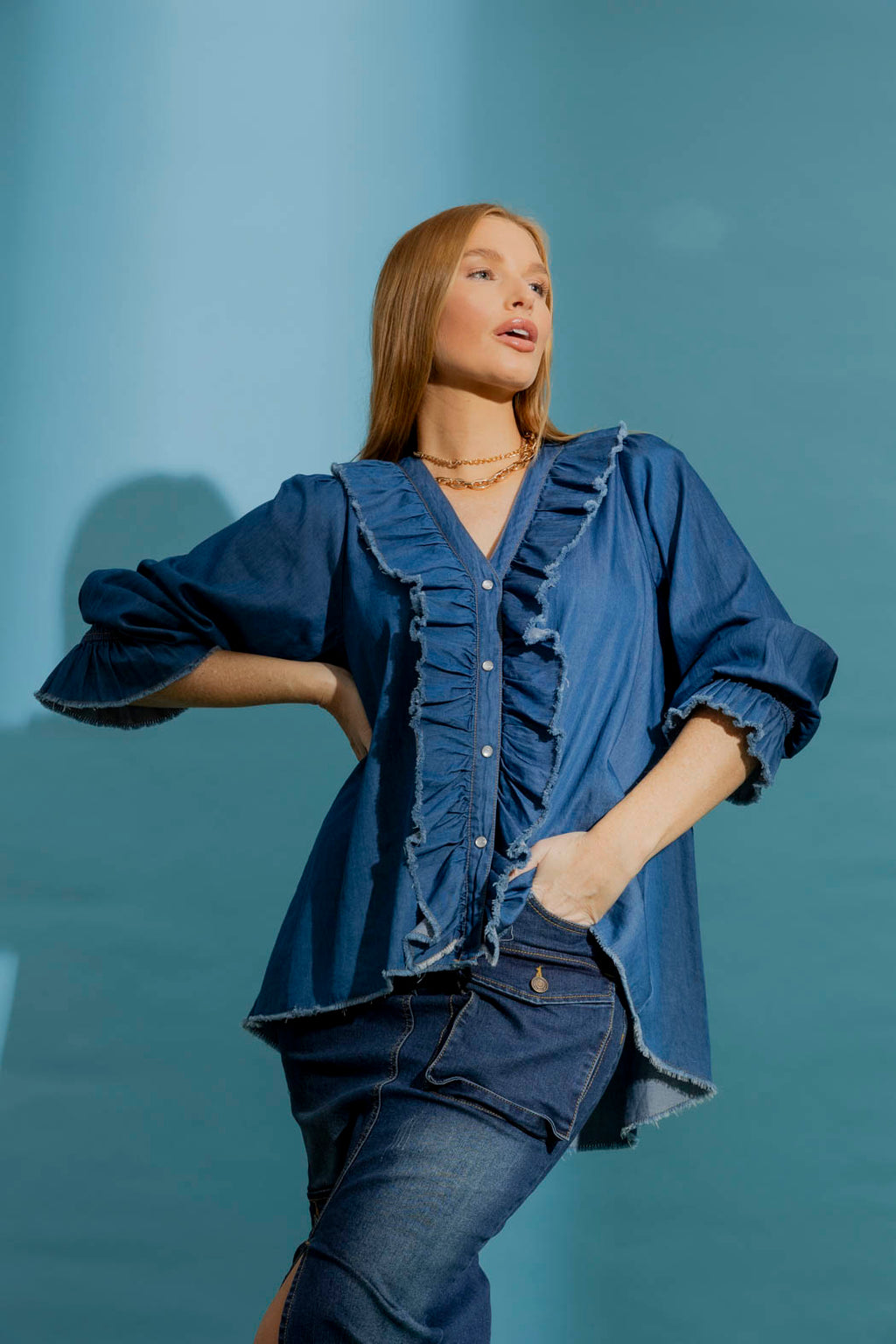Dark Denim Tucker Shirt