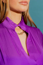 Magenta Ruffle Blogger Shirt