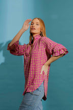 Pink/Green Ruffle Blogger Shirt