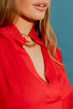 Red Ruffle Blogger Shirt