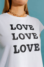 White Love Love Love T-Shirt