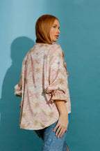 Pink Floral Frilly Blouse