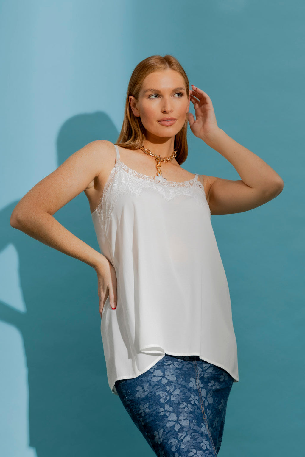 White Lace Dobby Cami