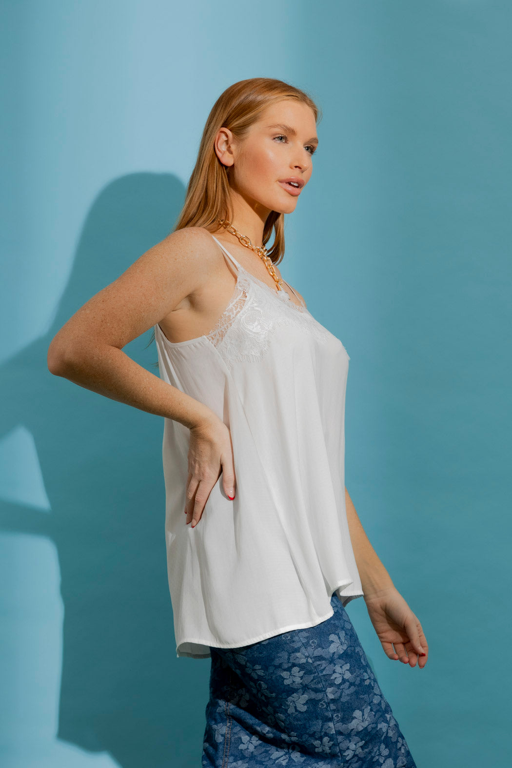 White Lace Dobby Cami