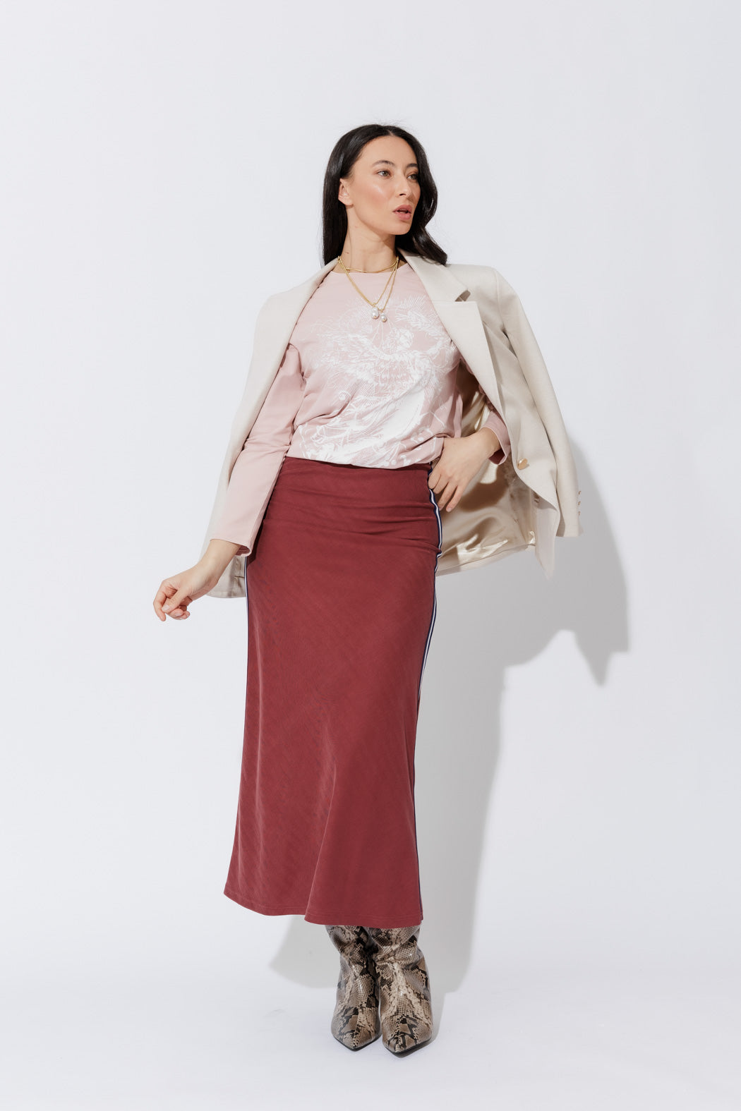 Cranberry Sport Bias Skirt