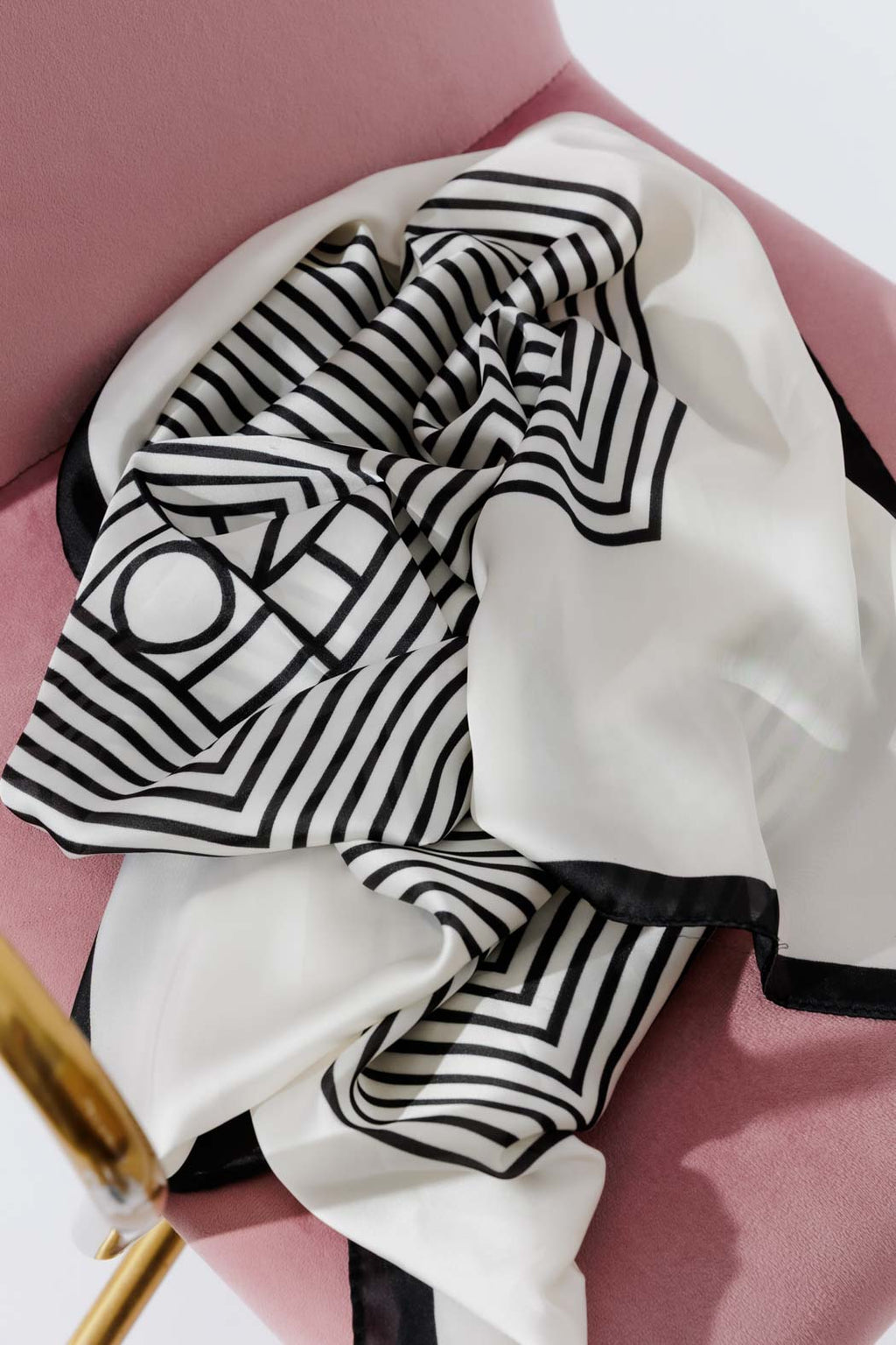 Black/White Silky Scarf