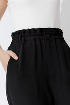Black Euro Paperbag Pant