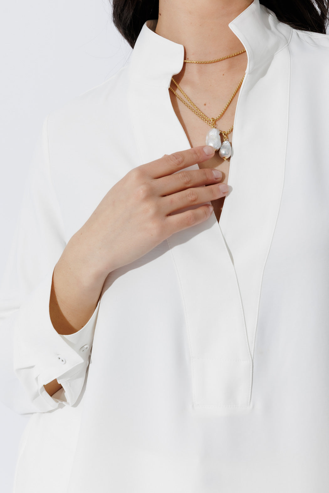 White Luxury Longline Milan Blogger Shirt
