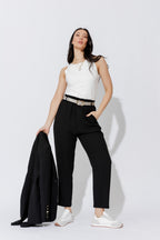 Black Euro Paperbag Pant