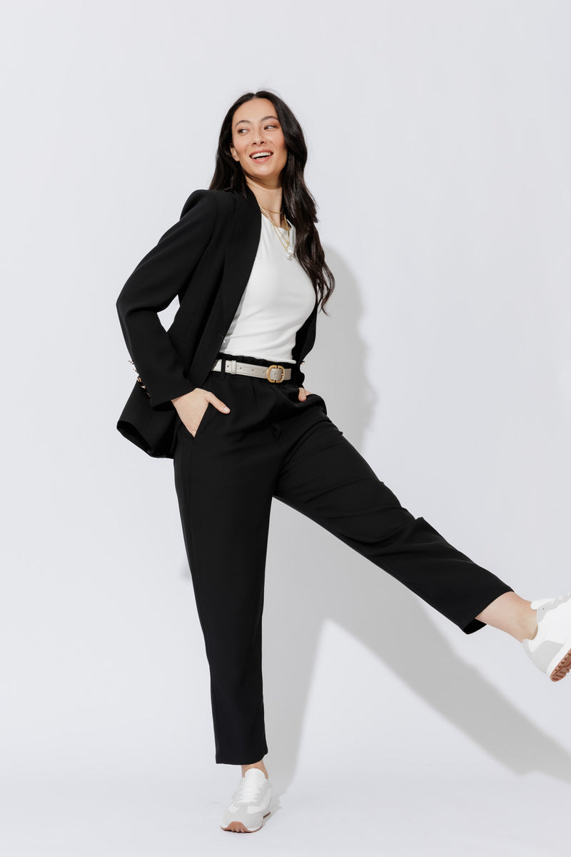 Black Euro Paperbag Pant