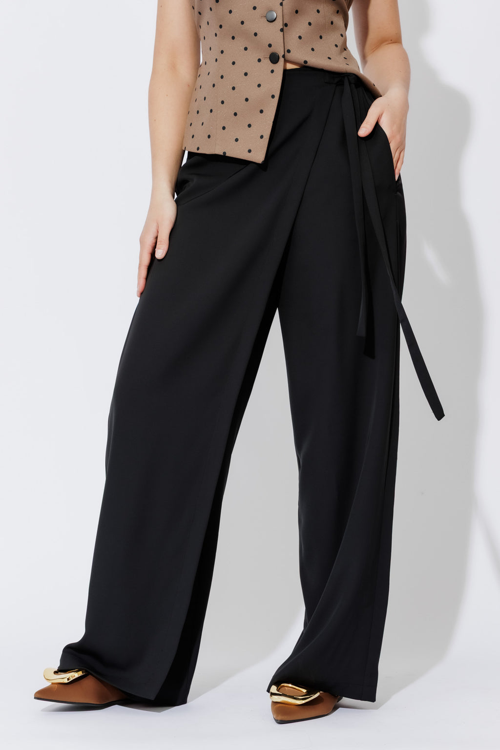Black Euro Wrap Pant