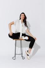 White Silky Tie Blogger Shirt