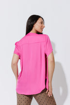 Pink Silky Tie Blogger Shirt