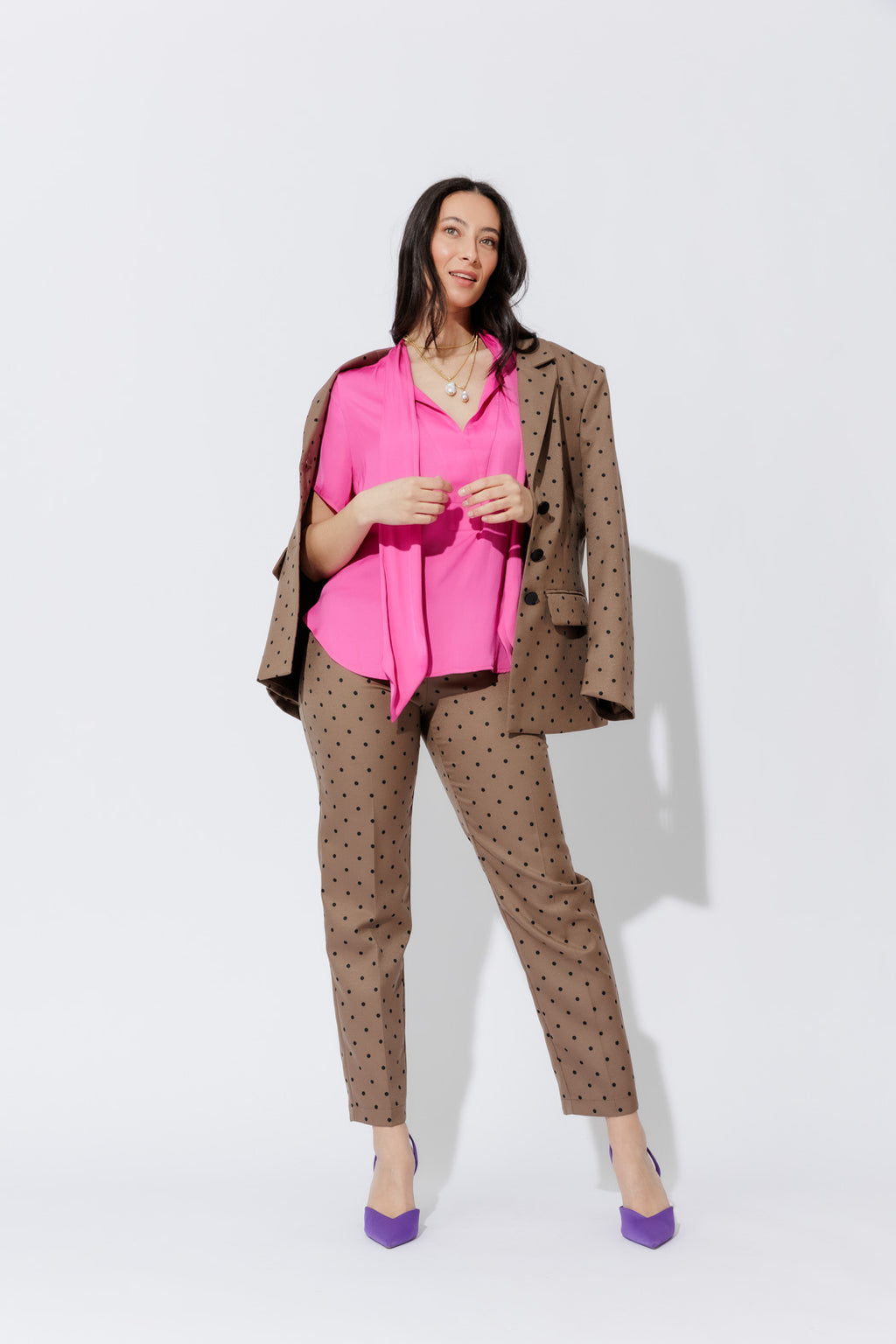Pink Silky Tie Blogger Shirt