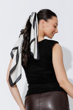 Black/White Silky Scarf