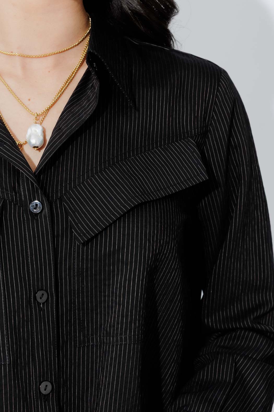 Black Angle Pocket Shirt
