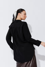 Black Luxury Longline Blogger Shirt