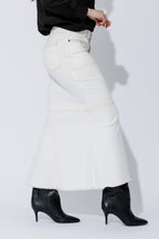 White Denim Flippy Skirt White Denim