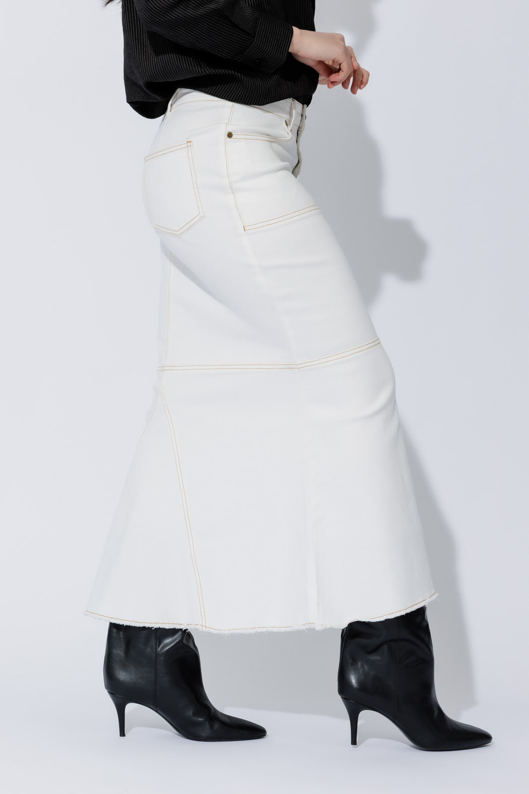 White Denim Flippy Skirt White Denim