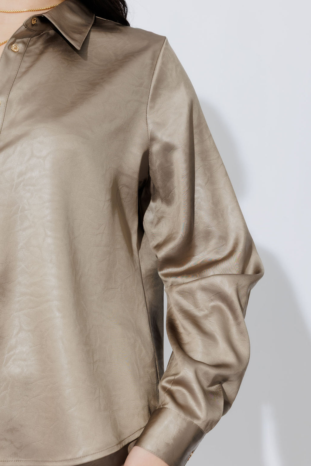 Pewter Tuck Sleeve Shirt