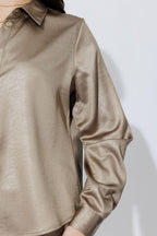 Pewter Tuck Sleeve Shirt