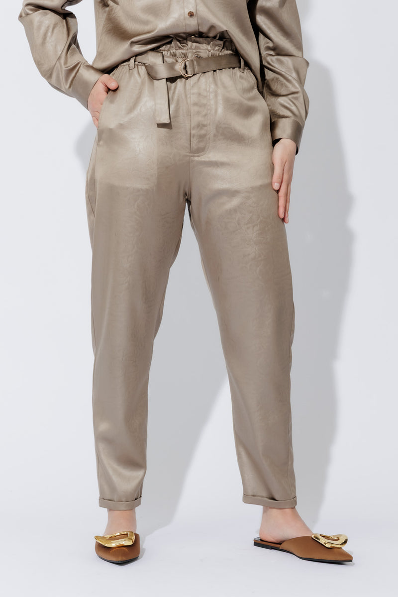 Pewter Paperbag Pants