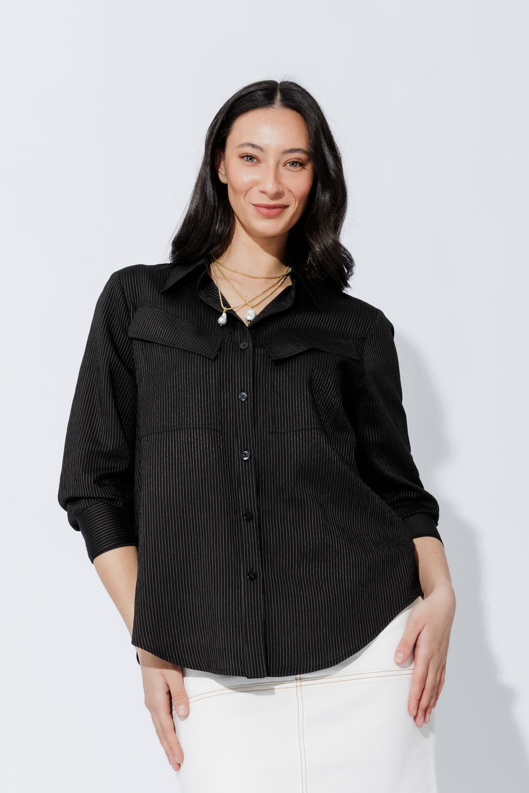 Black Angle Pocket Shirt