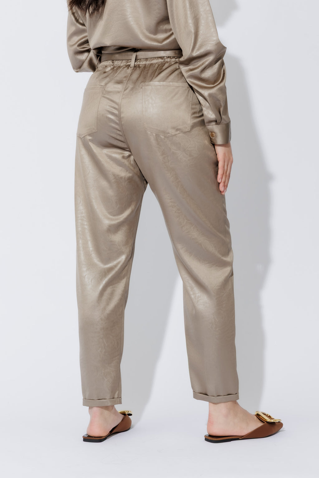 Pewter Paperbag Pants